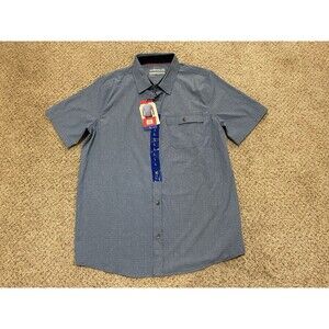 Avalanche Men's Polyester Shirt Blue Short Sleeve Button-Up Size L NWT